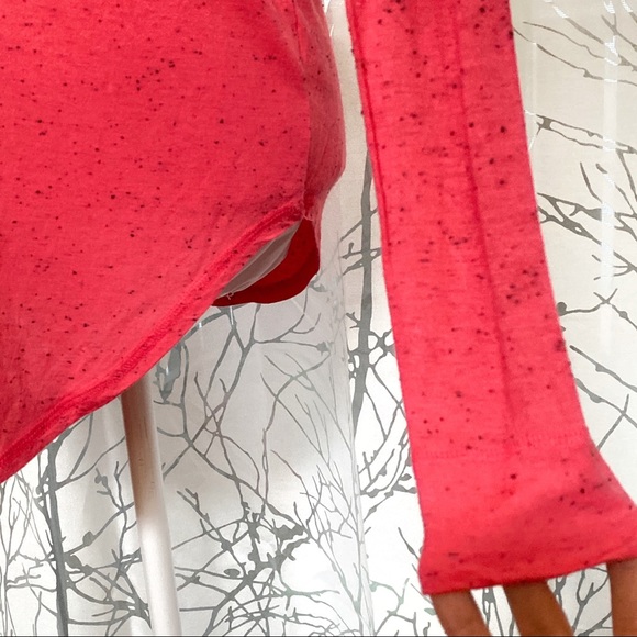 ⚠️ Mossimo dark peach pink black speckled scoop neck long sleeve baseball top ⚠️ - Picture 4 of 7